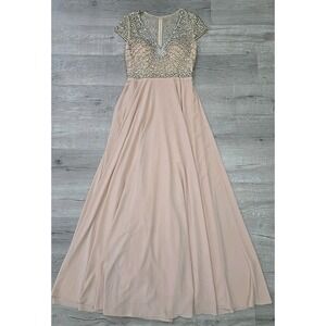 Terani Couture 1712M3429 Champagne Size 12 Evening Gown for Mother of the Bride